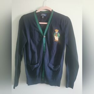 Polo Ralph Lauren Kids Cardigan. XL (18-20). Navy/Green